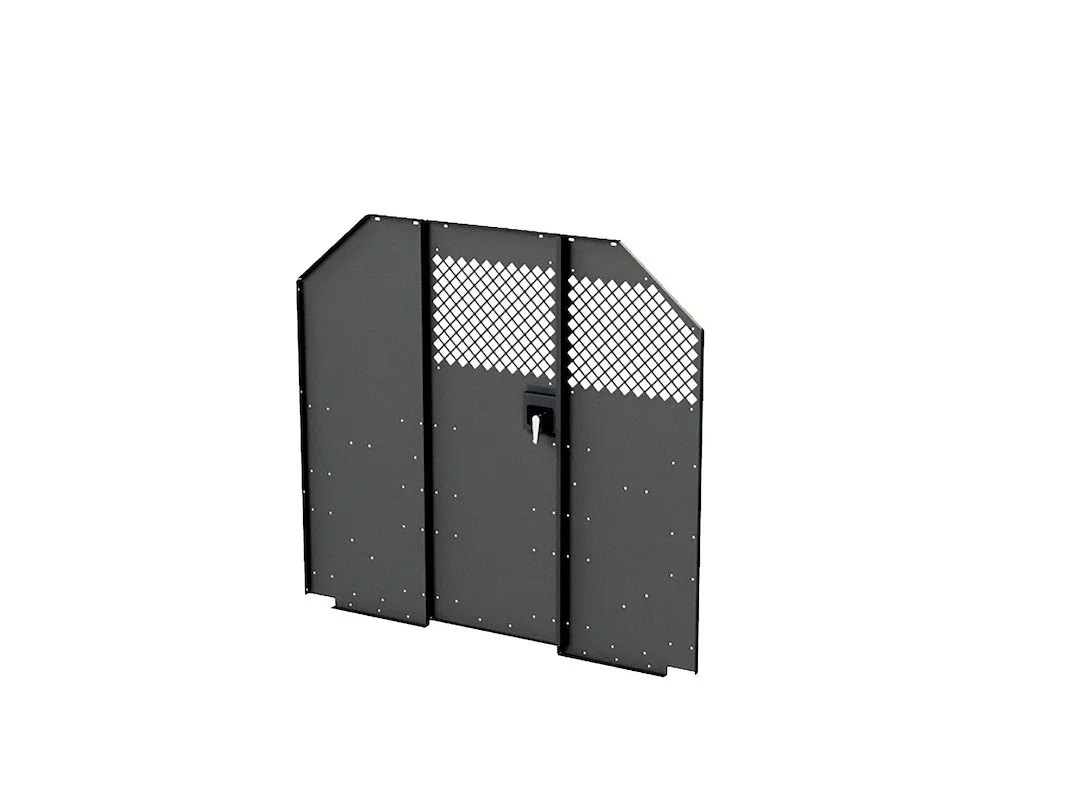 027088KP – MASTERACK Bulkhead Divider, Full Bulkhead With Hinged Door Solid Left/ Hinged Middle/ Perforated Right Win...